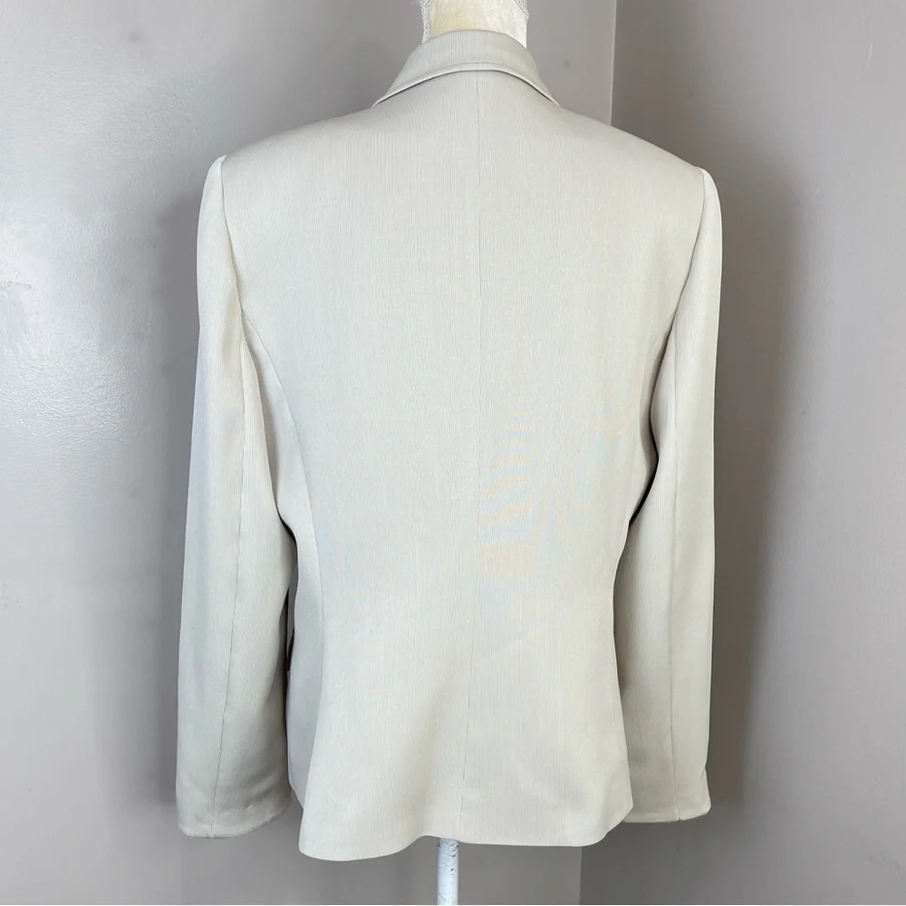 Vintage Evan Picone Blazer Sz 14 One Button Front Beige color - Picture 2 of 16